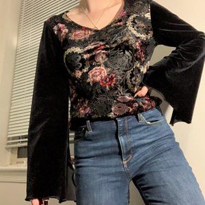 Floral Bell Sleeve Top